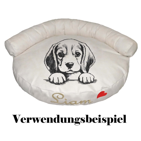 Stickdatei Beagle Welpe Tim Welpe Hund spähend