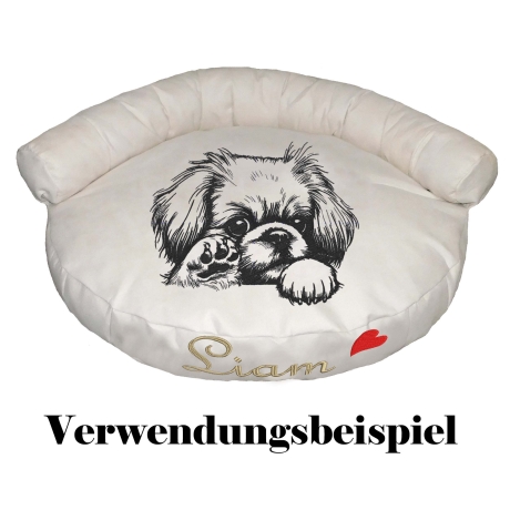 Stickdatei Pekinese Axel Hund realistisch Lunachild