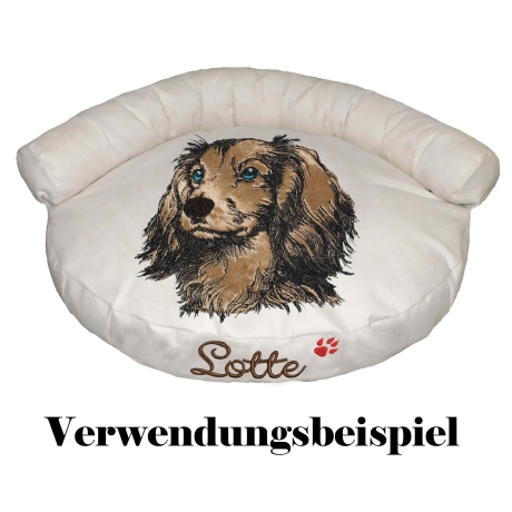 Stickdatei Applikation Dackel Dana realistisch