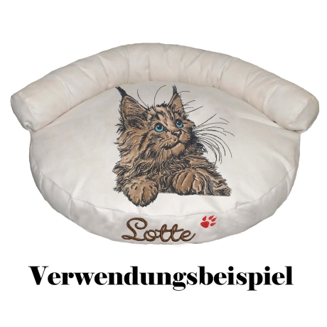 NEU Stickdatei Applikation Maine Coon Katze Kiss 