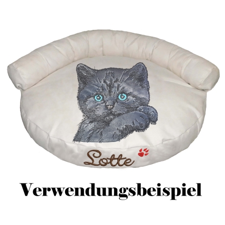 Stickdatei Applikation Britisch Kurzhaar Katze Ellie