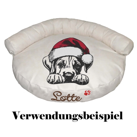 Stickdatei Rhodesian Ridgeback mit Mütze Hund Simon