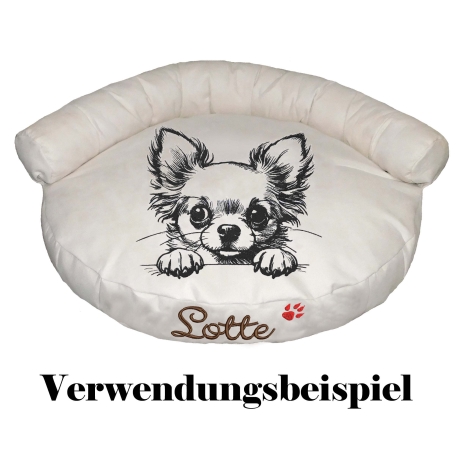 Stickdatei Chihuahua langhaar Juna Welpe Hund