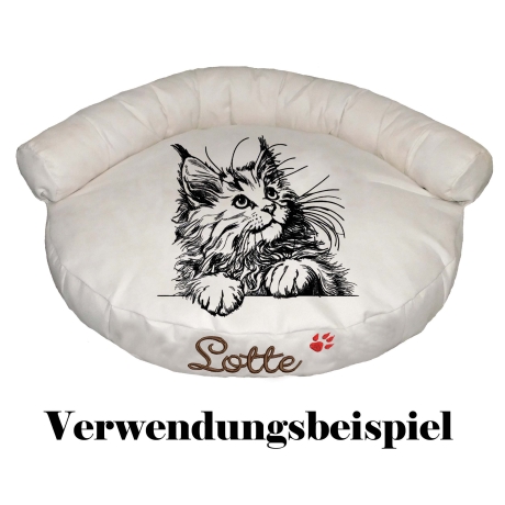 NEU Stickdatei Maine Coon Katze Kätzchen Kiss Kitten