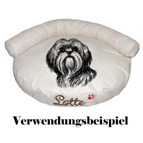 Stickdatei Shih Tzu Lilo Hund Schleife realistisch