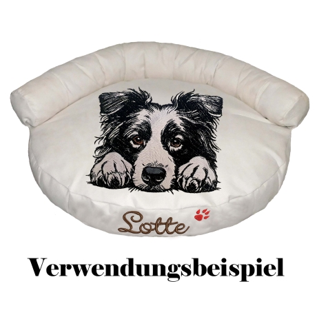 Stickdatei Applikation Border Collie Vera realistisch