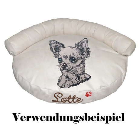 Stickdatei Applikation Chihuahua Dolly realistisch