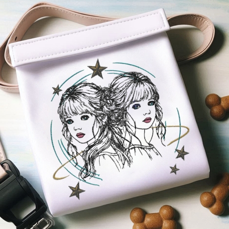 Neu Stickdatei Sternzeichen Zwilling realistisch Lunachild