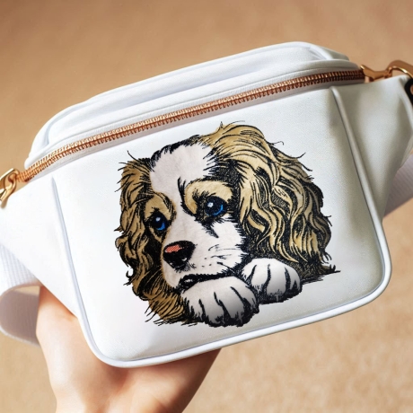 NEU Stickdatei Applikation King Charles Spaniel Lotte