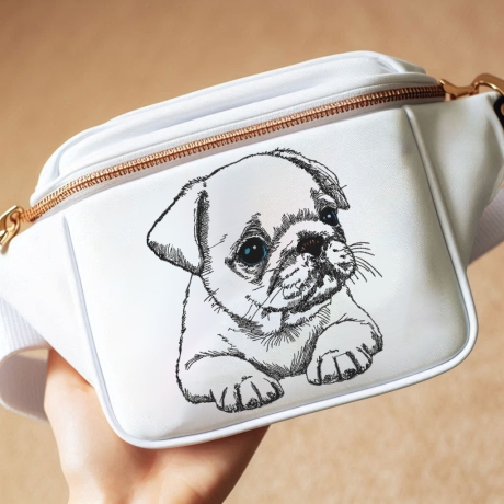 NEU Stickdatei Mops Welpe Daisy Hund realistisch