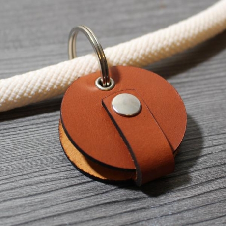 HUNDEMARKENTASCHEN - aus echtem Leder - v3 - rund - Ø 4,4 cm