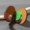 HUNDEMARKENTASCHEN - aus echtem Leder - v3 - rund - Ø 4,4 cm