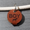 HUNDEMARKENTASCHEN - aus echtem Leder - v5 - rund - Ø 4,4 cm