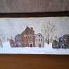 Bild Holzbild Winterbild Häuser Schnee Winter Servietten 81cm