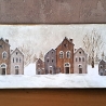 Bild Holzbild Winterbild Häuser Schnee Winter Servietten 81cm