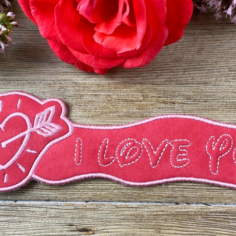 Stickdatei 3D-Anhänger I LOVE YOU, 3D-Stick, Lesezeichen
