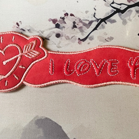 Stickdatei 3D-Anhänger I LOVE YOU, 3D-Stick, Lesezeichen