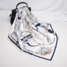 Damen Designer-Schal / Seide-Satin, Anker, 90 x 90 cm