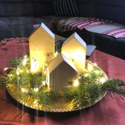 Deko Holzhäuser 3 er Set Natur, Deko Holzhäuschen, Dekohaus Deko Holzhäuser 3 er Set Natur, Deko Holzhäuschen, Dekohaus