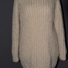 Longpullover - handgestrickt - Gr.36/38 - naturweiß