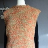 Pullunder - Gr. 38 -  orange braun meliert - handgestrickt