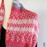 Schlauchschal-Norweger optik-handgestrickt-grau-rot-weiß