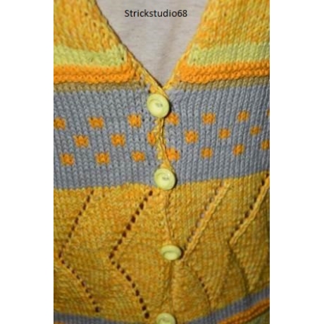 Strickjacke - handgestrickt - Gr.36/38 - Mustermix-helle Farben