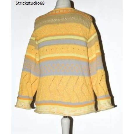 Strickjacke - handgestrickt - Gr.36/38 - Mustermix-helle Farben