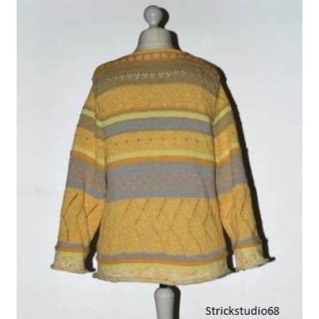 Strickjacke - handgestrickt - Gr.36/38 - Mustermix-helle Farben