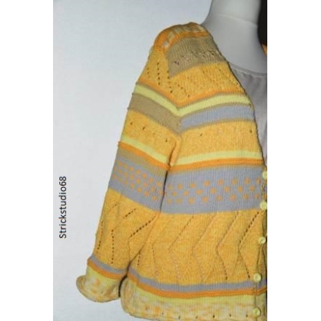 Strickjacke - handgestrickt - Gr.36/38 - Mustermix-helle Farben