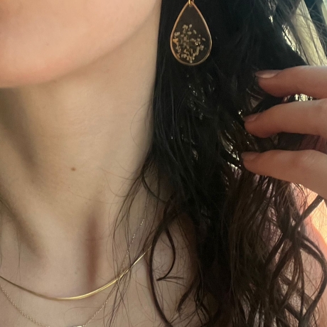 Blütenschmuck Echtblüten Ohrringe 18k/24k Gold/ Sterling Silber 