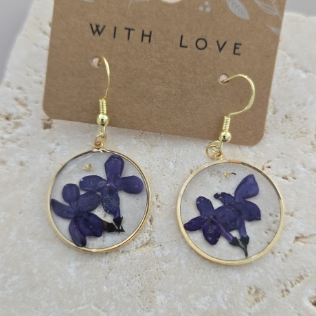 Einzigartiger Blütenschmuck - Ohrringe aus 18karat vergoldung