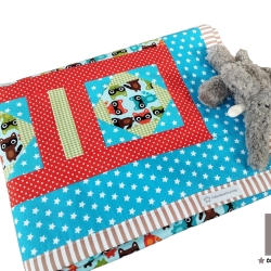 Handmade Patchworkdecke für Kinder mit Kuschelfleece-Unterseite