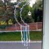 Traumfänger Mond Blau Perlen Wandschmuck Wohndeko Suncatcher