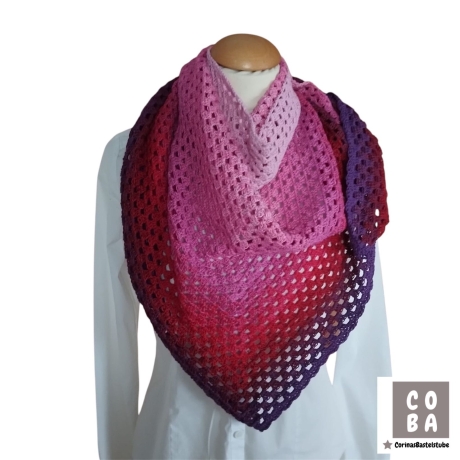 Schultertuch Dreieckstuch Stola pink rosa