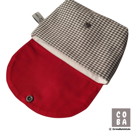Kosmetiktasche pretty things inside grau rot