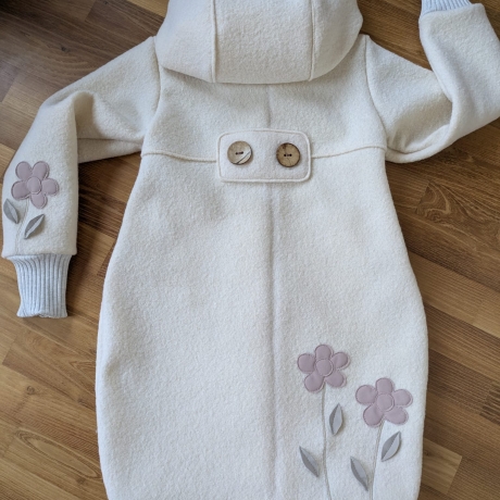 Walkmantel mit Jerseyfutter und Applikationen Gr. 86 bis 146