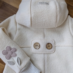 Walkmantel mit Jerseyfutter und Applikationen Gr. 86 bis 146