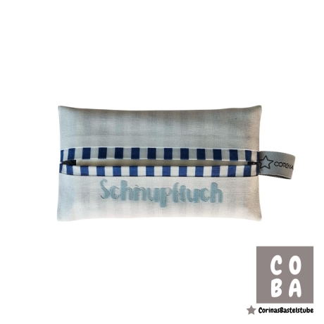 Taschentuchtasche weiß blau TATÜTA