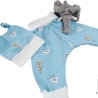 Geschenk zur Geburt Babyset hellblau – Hose & Mütze 62/68