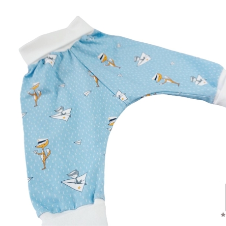 Geschenk zur Geburt Babyset hellblau – Hose & Mütze 62/68
