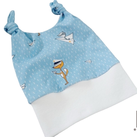 Geschenk zur Geburt Babyset hellblau – Hose & Mütze 62/68