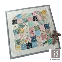 Handmade Patchworkdecke für Kinder mit Kuschelfleece-Unterseite