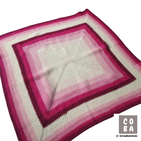 Babydecke extra soft gehäkelt rosa pink rot