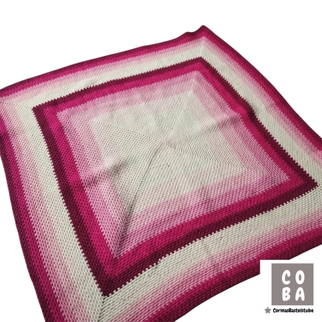 Babydecke extra soft gehäkelt rosa pink rot