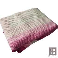 Babydecke extra soft gehäkelt rosa pink rot