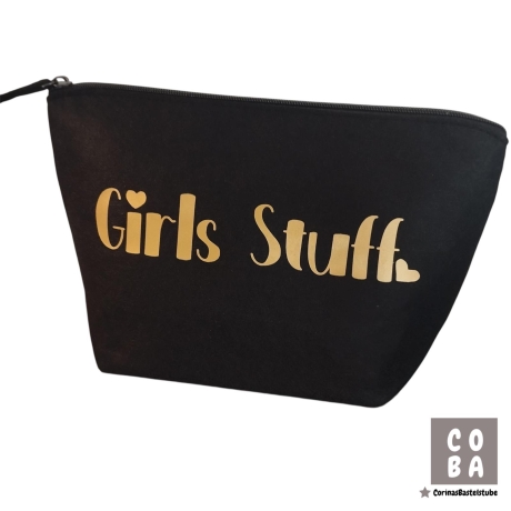 Kosmetiktasche aus schwarzem Filz Make-up Tasche Reise-Organizer 