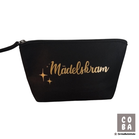 Kosmetiktasche aus schwarzem Filz Make-up Tasche Reise-Organizer 