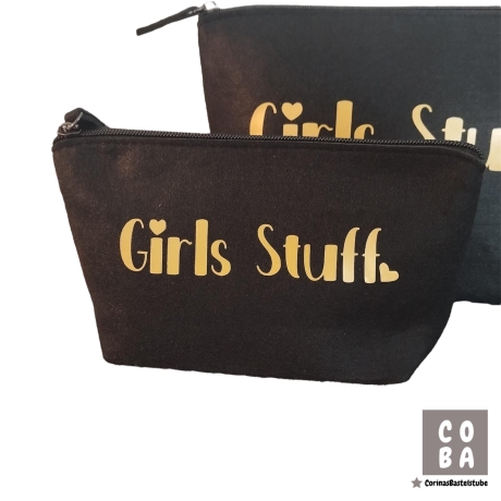 Kosmetiktasche aus schwarzem Filz Make-up Tasche Reise-Organizer 