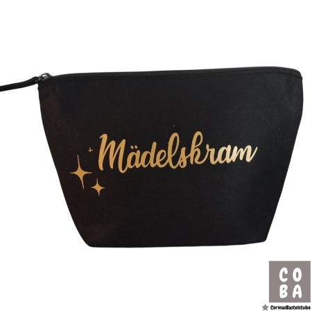 Kosmetiktasche aus schwarzem Filz Make-up Tasche Reise-Organizer 